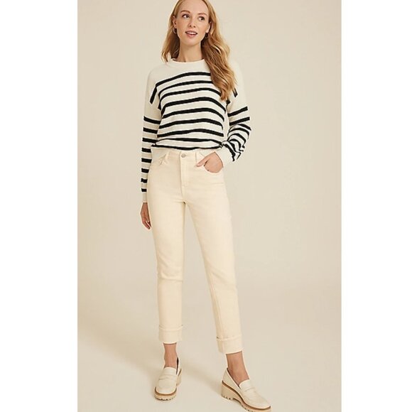 Maurices High Rise Cuffed Hem Straight Ankle Jean - 14 - Picture 1 of 8